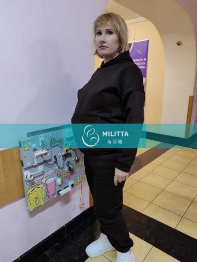 浙江两个家庭在乌克兰匹配的试管妈妈做孕32周